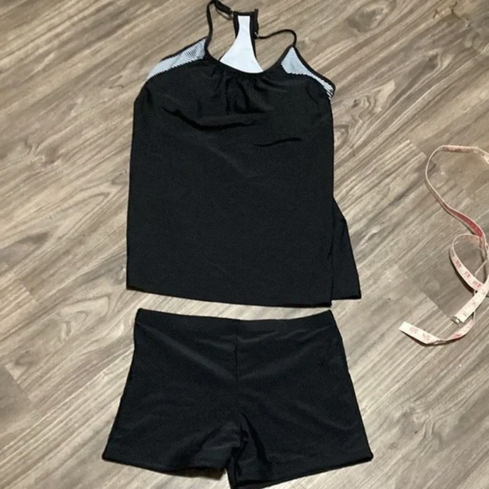Double Up Boyshort Tankini Swimsuit XL